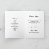 White Black Script Photo Wedding Order of Service Programma (Binnen)