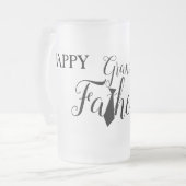 White Black Scripts Stropdas Happy Grand Vaderdag Matglas Bierpul (Voorkant links)