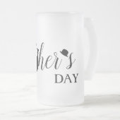 White Black Scripts Stropdas & Pet Happy Vaderdag Matglas Bierpul (Voorkant rechts)