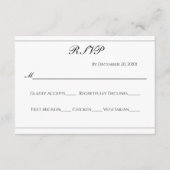 White Black Silver Classic Formal Elegant Wedding Informatiekaartje (Voorkant)