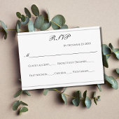 White Black Silver Classic Formal Elegant Wedding Informatiekaartje