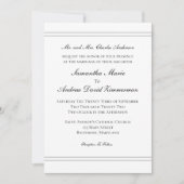 White Black Silver Classic Formal Elegant Wedding Kaart (Voorkant)
