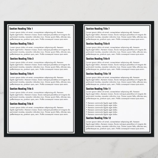 White Black Simple Border Brochure (Achterkant)