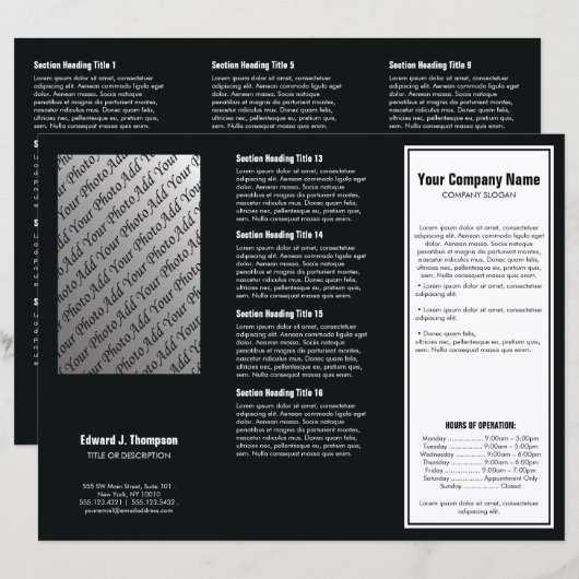 White Black Simple Border Brochure (Voorkant / Achterkant)