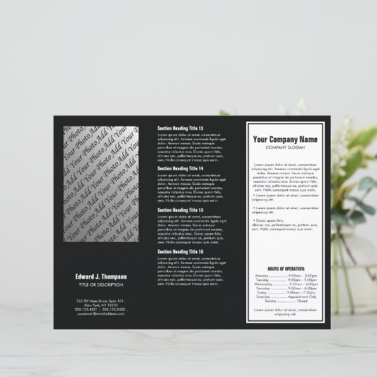 White Black Simple Border Brochure (Staand voorkant)