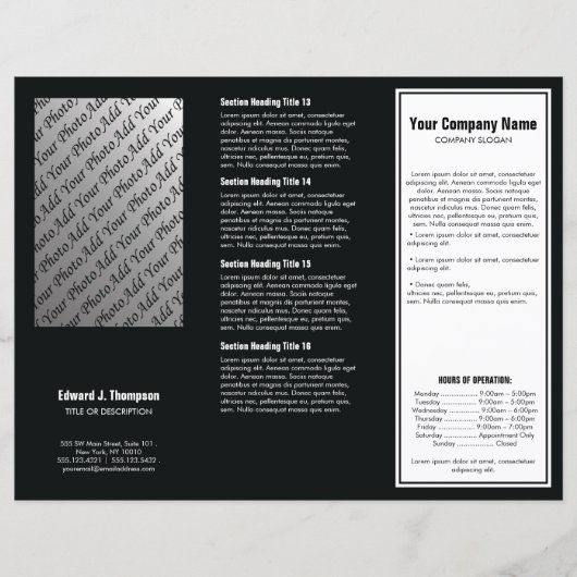 White Black Simple Border Brochure (Voorkant)