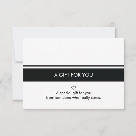 White Black Simple Border Gifcard (Voorkant)