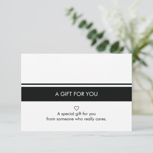 White Black Simple Border Gifcard (Staand voorkant)