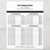 White Black Simple Border Price List 4 Flyer (Voorkant)