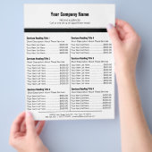 White Black Simple Border Price List 6 Flyer (Hand)