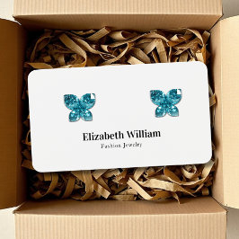 White Black Simple Elegant Earring Display Card Visitekaartje