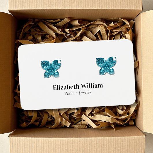 White Black Simple Elegant Earring Display Card Visitekaartje