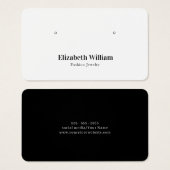 White Black Simple Elegant Earring Display Card Visitekaartje (Voorkant /achterkant)