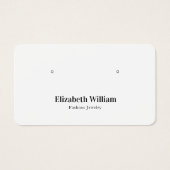 White Black Simple Elegant Earring Display Card Visitekaartje (Voorkant)