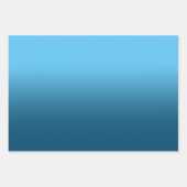White Black Sky Blue en Ocean Blue Ombre Mix Inpakpapier Vel (Voorkant 3)