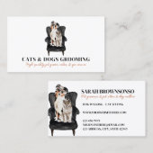 White Black Sofa Dog Cat Pet Groomer Visitekaartje (Voorkant / Achterkant)