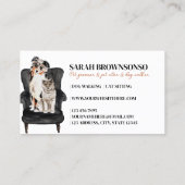 White Black Sofa Dog Cat Pet Groomer Visitekaartje (Achterkant)