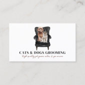 White Black Sofa Dog Cat Pet Visitekaartje (Voorkant)