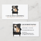 White Black Sofa Pug Dog Cat Pet Visitekaartje (Voorkant / Achterkant)