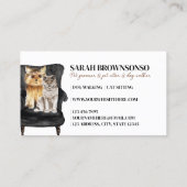 White Black Sofa Yorkie Dog Scottish Cat Pet Visitekaartje (Achterkant)