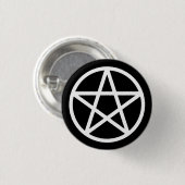 White Black Solid Pentacle Button (Voorkant /achterkant)