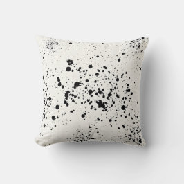 White & Black Splatter Art Sierkussen