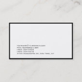 White Black Stripe Pattern Monogram Visitekaartje (Achterkant)