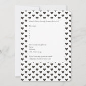 White Black Swan Bird Heart Virtual Baby shower Kaart (Achterkant)