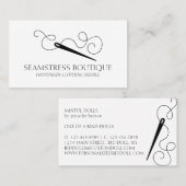 White Black Tailor Seamstress Needle Visitekaartje (Voorkant / Achterkant)