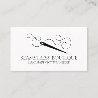 White Black Tailor Seamstress Needle Visitekaartje
