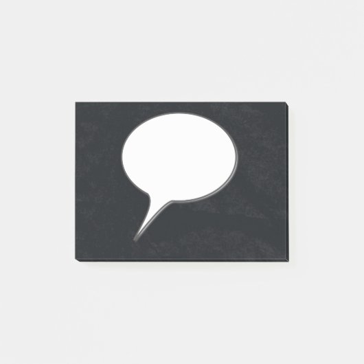 White & Black Talk Bubble Persoonlijke naam Post-it® Notes (Voorkant)
