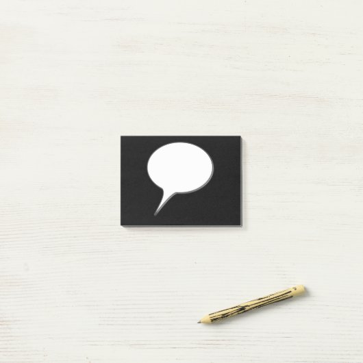 White & Black Talk Bubble Persoonlijke naam Post-it® Notes (Op bureau)