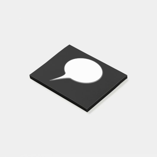 White & Black Talk Bubble Persoonlijke naam Post-it® Notes (Schuin)