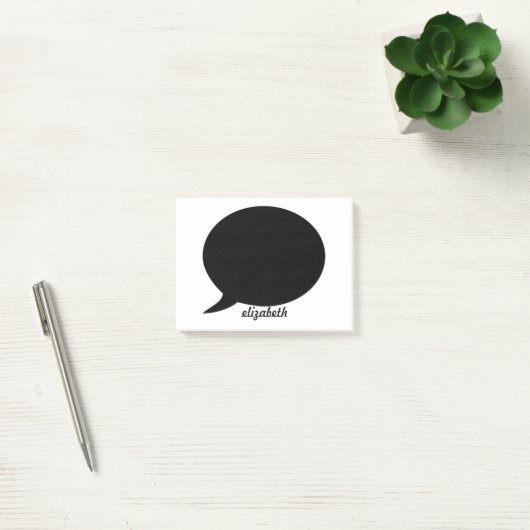 White & Black Talk Bubble Persoonlijke naam Post-it® Notes (Kantoor)