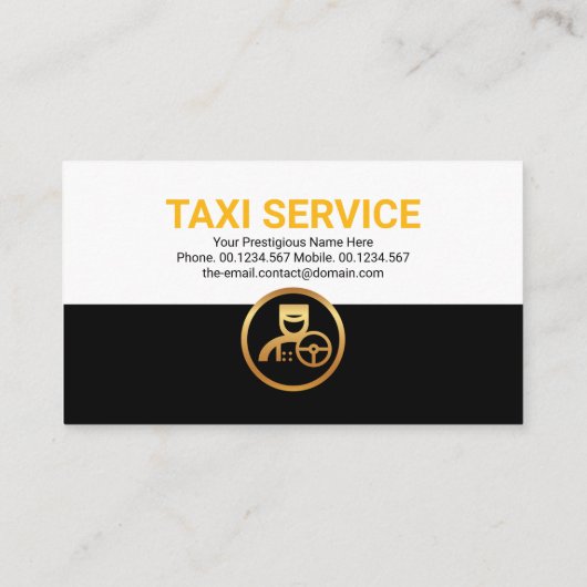 White Black Taxi Service Layers toegewezen driver Visitekaartje (Achterkant)