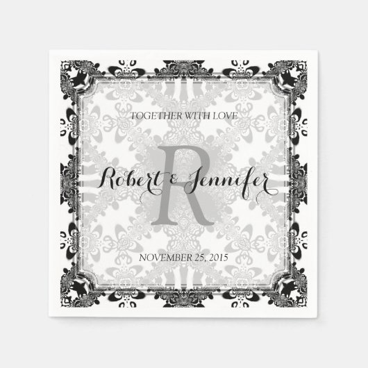  White+Black Tribal  Papa Napkins Servetten (Voorkant)