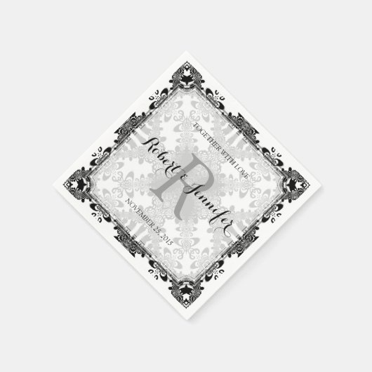  White+Black Tribal  Papa Napkins Servetten (Hoek)