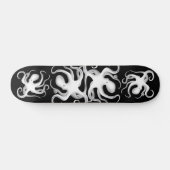 White & Black Tribal Vector Art Octopus Silhouette Persoonlijk Skateboard (Horizontaal)
