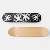 White & Black Tribal Vector Art Octopus Silhouette Persoonlijk Skateboard (Horizontaal)