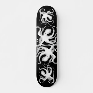 White & Black Tribal Vector Art Octopus Silhouette Persoonlijk Skateboard
