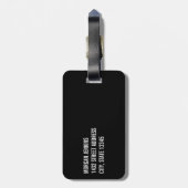 White Black Uw Logo Patroon Naam toevoegen Bagagelabel (Achterkant verticaal)