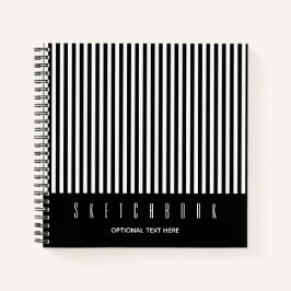 White Black Vertical Line Pattern-schets Notitieboek