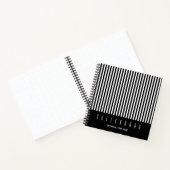 White Black Vertical Line Pattern-schets Notitieboek (Binnen)
