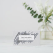 White Black Waterverf Splatter Abstract Modern Visitekaartje (Staand voorkant)
