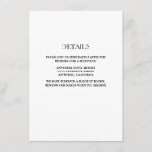 White/Black Wedding Details Enclosure Card Informatiekaartje (Voorkant)