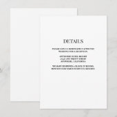White/Black Wedding Details Enclosure Card Informatiekaartje (Voorkant / Achterkant)