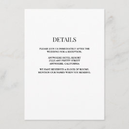 White/Black Wedding Details Enclosure Card Informatiekaartje