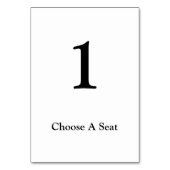 White/Black Wedding Table Number Kaart (Achterkant)