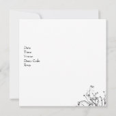 White Black Wispy Floral 21st Birthday Party Kaart (Achterkant)