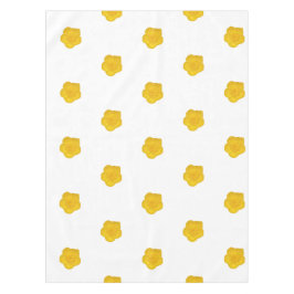 White & Black With Yellow Wildflower Photo Tafelkleed